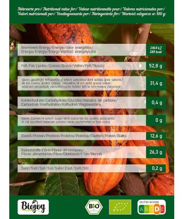 Biojoy Organic Cacao Beans 500g - Raw Whole Theobroma Cacao for Health & Baking - Buy Online on GoSupps.com