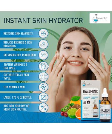 Hyaluronic Acid Serum Anti Aging Skin Care Facial Booster For Face - Hydro-Boost Moisturizer Booster W/Vitamin C & Vitamin E For Wrinkles Fine Lines Dark Spots & Dry Skin 1.75 Fl Oz 1.75 Fl Oz (Pack of 1) Hyaluronic Aci  - Buy Online on GoSupps.com