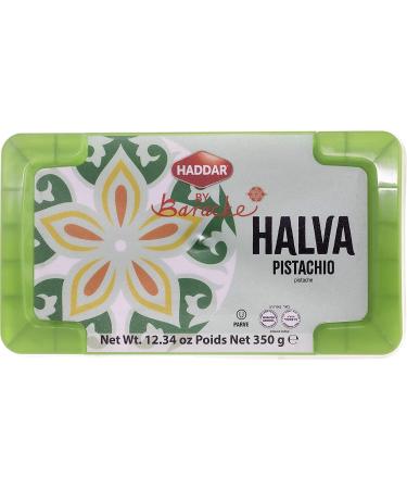 Haddar by Baracke Pistachio Halva 12.34oz - Gluten Free, Vegan, Kosher Sesame Seed Paste Dessert - Buy Online on GoSupps.com