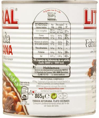 Nestl Litoral Fabada Asturiana Large Portion 865 gr. - Pack 3  - Buy Online on GoSupps.com