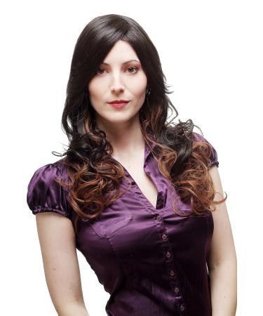 WIG ME UP Sexy wig ladies wig ombre hair dark brown reddish brown mix long slightly curly SA070-6T30H4