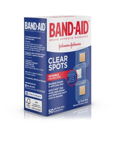 Johnson & Johnson-264522 Band-Aid Clear Comfort-Flex 7/8'' x 7/8'' Spot Pack of 50