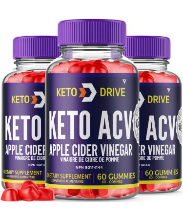 (3 Pack) Keto Drive ACV Gummies KetoDrive Apple Cider Vinegar Advanced Multivitamin Support Supplement Gummy Suppl ment Multivitamin Avanc au Vinaigre de cidre de Pomme Keto Drive (180 Gummies)