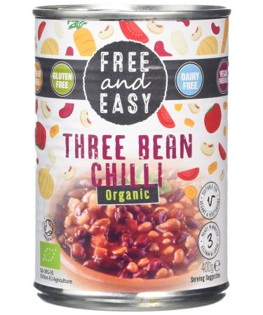Free and Easy Organic Three Bean Chilli Ready Meal 400g