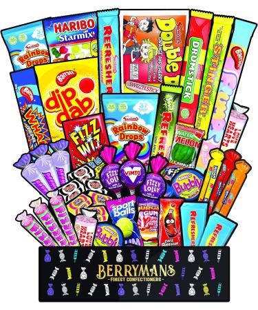 Box Of Old Fashioned Jumbo Sweets Gifts for Men or Women |A Huge Retro Hamper Box By Berrymans | Black Jacks Parma Violets. - Buy Online on GoSupps.com