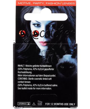 Eyecatcher 84078841-758 Red Colored Contact Lenses - 12 Month Wear for Carnival Mardi Gras & Halloween - Leo Cat Style - Buy Online on GoSupps.com