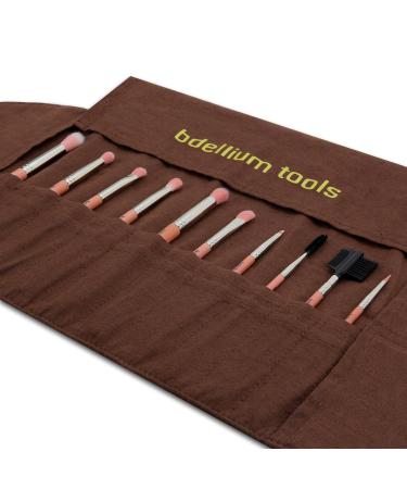 Bdellium Tools Professional Pink Bambu Makeup Brush Set - 10pc Eyes Only with Roll-Up Pouch | International Shipping Available - Buy Online on GoSupps.com