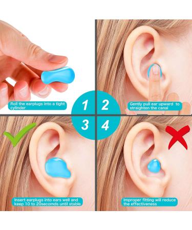 Reusable Silicone Earplugs for Sleep Swimming & Noise Suppression - Blue & Green 32-Pack for Travel Shooting Range & More - Buy Online on GoSupps.com