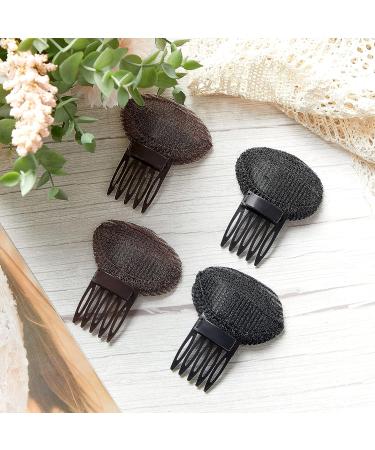 Invisible Fluffy Hair Pad Set for Women - 4 Pieces Puff Hair Head Cushion in Brown & Black - Buy Online on GoSupps.com