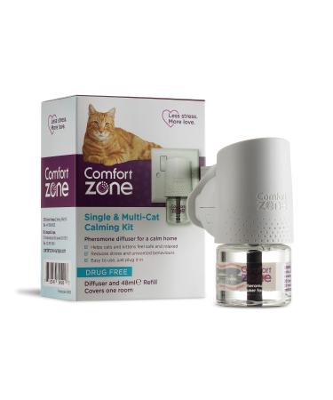 Comfort Zone Calming Pheromone Diffuser Starter Kit for a Calm Single or Multi-Cat Home Reduces Stress Spraying Scratching & Other Problematic Behaviours 1 Diffuser & 1 Refill - Buy Online on GoSupps.com