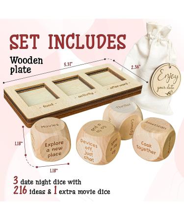 Stofinity Date Night Dice for Couples - Food Cube Game  Take Out Dice  Funny Anniversary Wooden Gifts for Him Her  What to Watch Decision for Movie Dice  Romantic Wood Couple Date Night Ideas - Buy Online on GoSupps.com