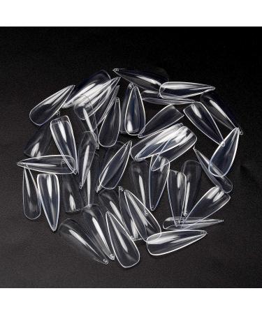 1200PCs Almond Shape Fake Nails - 12 Sizes Acrylic Nail Tips for Manicure & Nail Art - Clear & Natural Finish - Buy Online on GoSupps.com