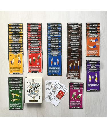 Stack 52 Kettlebell Exercise Cards - Workout Playing Cards with Video Instructions - Home Fitness Training Program for Kettlebell Moves and Conditioning Drills - 2019 Mega Pack - Buy Online on GoSupps.com