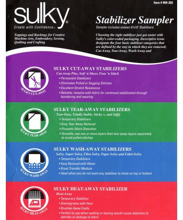 Sulky Of America Sampler Pack stabilizer, Assorted
