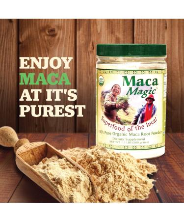 Organic Black Maca Powder - Raw Maca Powder - Raw Premium Maca Powder - Yellow Maca Powder - Raw Red Maca Root Powder - Miracle in The Andes - Maca Superfood Powder - MACA MAGIC Powder - 7.1 Oz