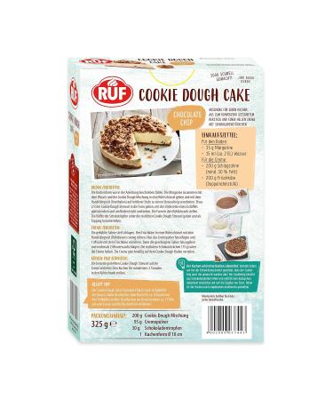 RUF Cookie Dough Cake - No Bake Cream Cheese & Chocolate Chips Includes Cake Tin 325g - Buy Online on GoSupps.com