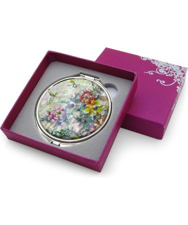 Mother of Pearl Folding Makeup Mirror with Magnifying Butterfly Flowers Design - Buy Online on GoSupps.com
