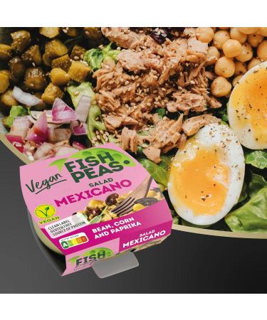 F'shPeas Vegan Tuna Salad 175g - Mexican Style | Delicious Vegan Salad Ready to Eat Tuna with Vegetables - Buy Online on GoSupps.com