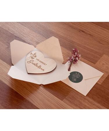 Pregnancy Announcement Surprise Envelopes | 6 Wooden Hearts for Fun Gender Reveal | Perfect Gifts for Dads Grandparents Aunts & Uncles - Mikito - Buy Online on GoSupps.com