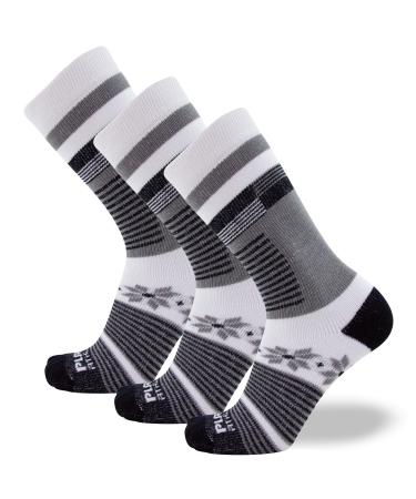Pure Athlete Ski Socks Kids Youth Wool  Snowboarding Boys, Girls  Skiing Warm Winter 3 Pairs - Black X-Small-Small