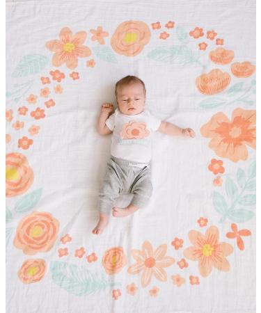 Pearhead Baby Monthly Milestone Blanket and Stickers Set - Pink and Mint Floral Design - Perfect Baby Photo Prop and Mother to Be Gift - Buy Online on GoSupps.com