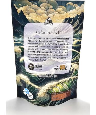 EcoLiveUK Celtic Salt 300g | Rich in 82+ Essential Minerals | Hand Harvested from France | RAW and UNREFINED | Premium Quality - Buy Online on GoSupps.com