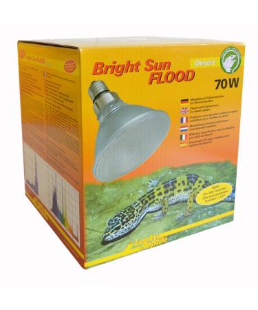 Lucky Repile Bright Sun Flood Desert - 70 W Metal Dampfall for E27 Caps - Terrarium lamp with daylight spectrum - heat lamp with UVA & UVB radiation - UV lamp for desert reptiles 70 watt flood required) - Buy Online on GoSupps.com