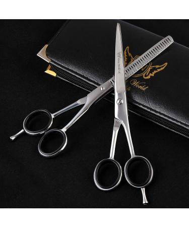 Focus World Uk 6.5 Inches Hairdressing Scissors Set - Japanese Stainless Steel Barber Scissors for Professional Hair Cut - Men & Women - FW-SET-01 Silver - Buy Online on GoSupps.com