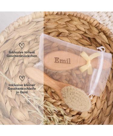 Personalized Baby Brush - Soft Goat Hair & Beech Wood for Newborns | Ideal Infant Care Comb - Buy Online on GoSupps.com