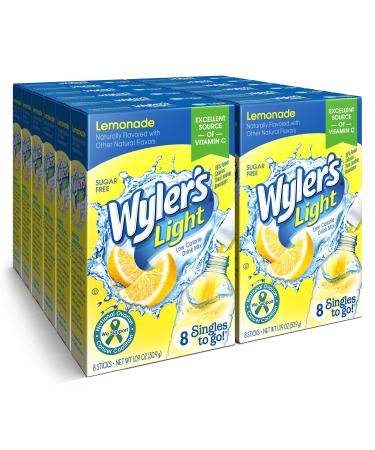 Wyler's Light Singles To Go Powder Packets, Water Drink Mix, Lemonade, 12 Boxes, 8 Servings per Box, 96 Total Servings Lemonade 8 Count (Pack of 12)