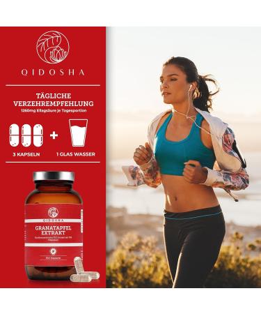 Buy Qidosha Pomegranate Extract Capsules | 70% Ellagic Acid | 180 Vegan Capsules | Premium 75:1 Extract | 1800mg Daily | German Quality - Buy Online on GoSupps.com