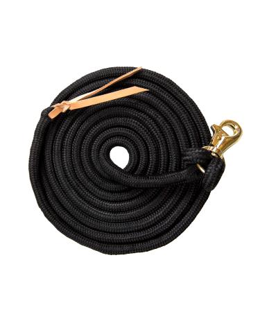 Kensington Lead Rope Nylon Braided Leather Popper Swivel Snap KTL 15' F - Black