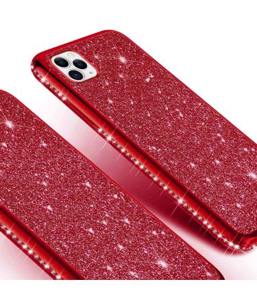 Surakey Glitter Case for iPhone 12/12 Pro - Red TPU Silicone Protection Diamond Design Glossy Finish - Buy Online on GoSupps.com