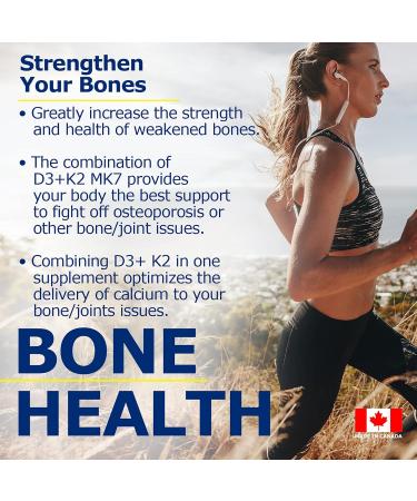 Promise Vitamin D3+K2 MK7 with Organic Coconut Oil 120 Soft gels. Bone Joint and Heart Health Rapid Immune Support- non-GMO- Made In Canada - Buy Online on GoSupps.com