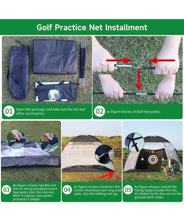 Retouhqp Golf Net with Target for Backyard Driving - Foldable Practice Set with Mat, Balls, Tees, Carry Bag - Indoor/Outdoor Golf Training Aid - Buy Online on GoSupps.com