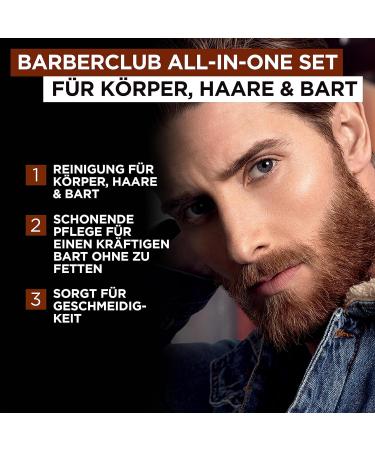 L'Or al Men Expert Bartpflege Set - Beard Oil & Shower Gel Gift for Men | Barber Club | Cedar Oil Infused 330ml - Buy Online on GoSupps.com