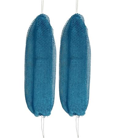 2 Pieces Authentic African Exfoliating Net Sponge African Bath Sponge (Baby Blue)