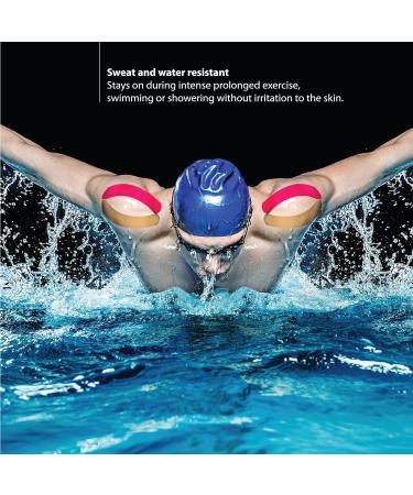 Kinesiology Tape Pro for Sports | Knee & Ankle Support | Breathable & Water-Resistant Cotton Rolls - Pre-Cut 10" Strips in Black - Buy Online on GoSupps.com