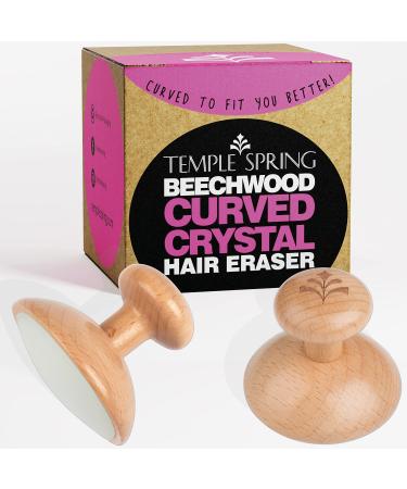 Temple Spring Curved Crystal Hair Eraser - Magic Crystal Hair Remover Stone for Legs Back and Body - Exfoliating Painless Hair Removal for Silky Smooth Skin - Beechwood - Buy Online on GoSupps.com