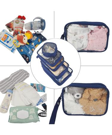 Llama Bella Navy 5pc Diaper Bag Organizer Set with Clear Pouches, Straps, and Pacifier Case - Buy Online on GoSupps.com