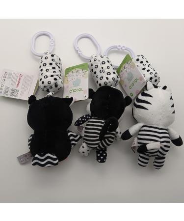 Eikada Baby Rattling Toys - High Contrast Black & White Newborn Plush Toys for Car Seat Baby Bed & Stroller (3 Pack) - Buy Online on GoSupps.com