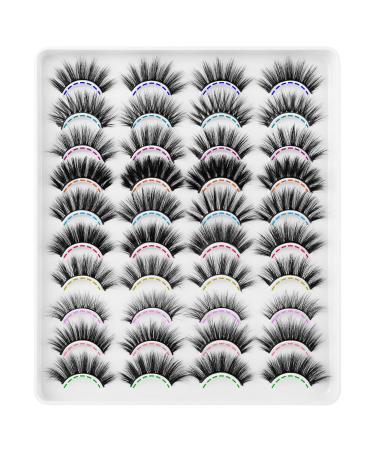 Jimire false eyelashes 10 styles different packs fluffy round volume eyelashes artificial neat cat eye eyelashes 20 pairs 10 styles: 12 20 mm