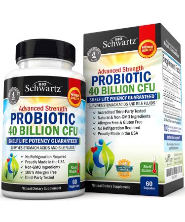BioSchwartz Advanced Strength Probiotic 40 Billion CFU 60 Capsules