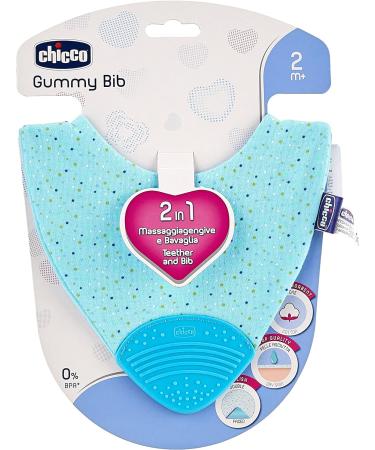 Chicco Blue Bib with Integrated Teething Ring | Easy-to-Clean Baby Bib for Teething Relief - Buy Online on GoSupps.com