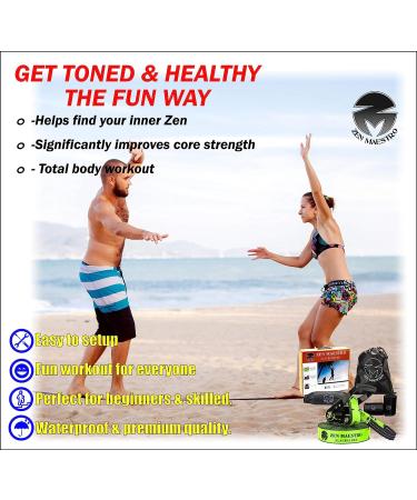 Zen Maestro 65ft Slackline Kit with Protectors & Optional Training Line - Outdoor Backyard Fun for All with Carry Bag and Instruction Booklet - Buy Online on GoSupps.com