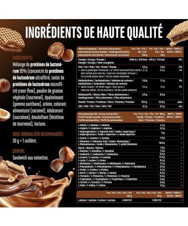 Elite Whey Protein en poudre - 1000 g Sandwich aux noisettes. - avec whey isolat - jusqu' 23 g de prot ines par portion - instantan ment soluble - avec lactase BCAA & EAA - Buy Online on GoSupps.com