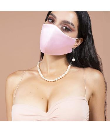 Buy Identity LNGR Women's Washable Face Masks UK - 4-Layer Cotton & Satin Silk Reusable with Filter Bag Perfect for Weddings - Pink Floral Design - Buy Online on GoSupps.com