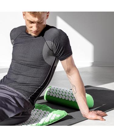 Navaris 2in1 Acupressure Massage Set - Shakti Mat & Pillow with Bag | Green White Needle Mat for Relaxation & Pain Relief - International Shipping Available - Buy Online on GoSupps.com