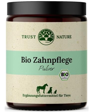 Trust Nature |Organic dental care powder for dogs & cats |Against plaque formation |Promotes fresh breath |Bio Petersilie Bio Mint Bio Spirulina Bio Chlorella Bio Bambus Bio Vit C |Made in Germany