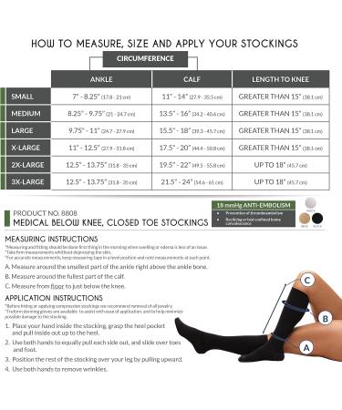 Buy Surgical Stockings 18 mmHg Compression for Men & Women - Knee High Closed Toe White (3X-Large 6 Pairs) - International Shipping Available - Buy Online on GoSupps.com